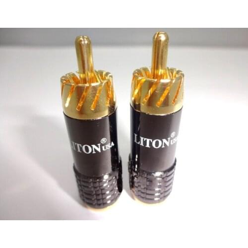 50pcs/lot Hight quality LITON Gold-plated copper RCA headphone earphone Adapter Diameter 8.2mm