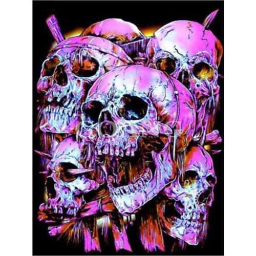 Diy 5d Full Diamond Embroidery Diamond Painting Pink Skull Mosaic Furniture Decoration Ornaments Handmade Art Hobby Gifts