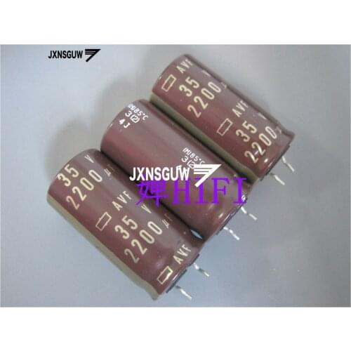 6PCS NIPPON AVF 35V2200UF 18X35MM NCC Aluminum electrolytic capacitor 2200UF/35V CHEMI-CON 85degrees 2200uF 35V