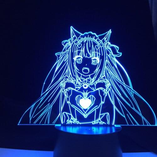 Anime 3d Lamp Nekopara Chocola for Bedroom Decor Night Light Manga Childrens Birthday Gift Room Dropshipping Fast Door to Door
