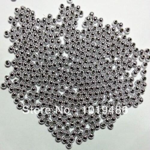 Free shipping! 6 mm silver plating 2000 pcs/ lot interval bead, for chunky beads necklace jewelry making