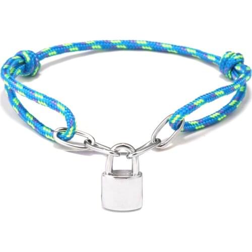BOYULIGE New Hand-woven Charm Bracelet Blue Umbrella Core Rope Copper Lock Wild Couple Bracelets For Women Jewelry Birthday Gift