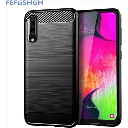Carbon Fiber Cover For Samsung Galaxy A70 Case Rubber Silicone Phone Cases For Samsung Galaxy A70 A705 SM-A705F Back Case