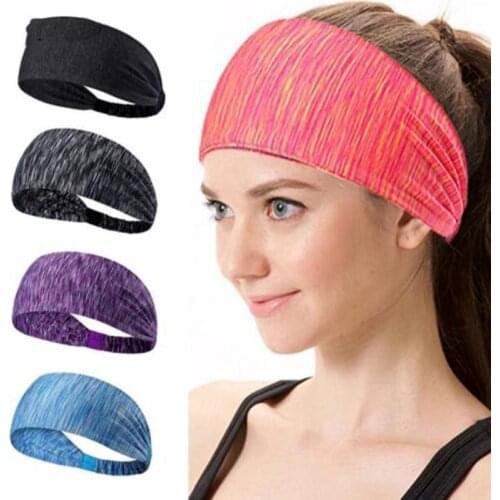 Women Men Sports Headband Sweatband Wide Stretch Sports Gym Running Yoga Hair Bands Biker Sport Elastic Ribbon HairBand Headband