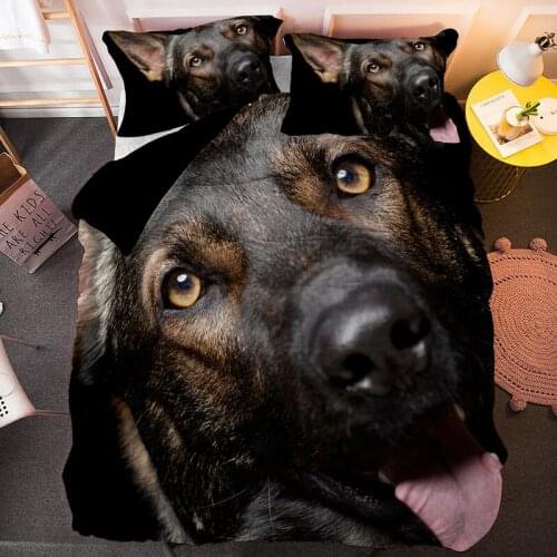 Funny Shepherd Bedding Set For Adult Kids Animal Pug Dog Bed Covers King Queen Size Comforter Duvet Cover Bedclothes