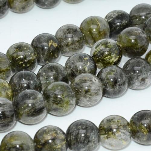 Natural Green Rutilated Tourmaline Quartz Loose Round Beads 6mm,8mm,10mm