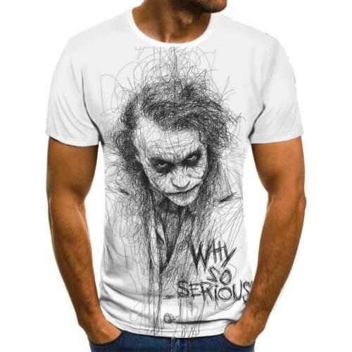 2021 Summer Hot Sale Clown T-shirt Male/Female Wild Mask 3D Printed Horror Street Fashion Printed T-shirt Oversized XXS-6XL