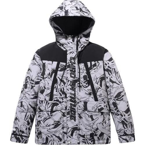 Fashion Winter Down Jacket Men Camouflage Patchwork Plus Size Thick Short Male Outwear Hooded Casual 80% White Duck Down Coat