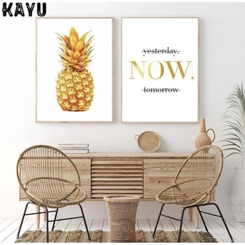 Pineapple Motivational Quotes Minimalist Nordic Poster Wall Art Canvas Painting Picture Print Home Office Room Decoration