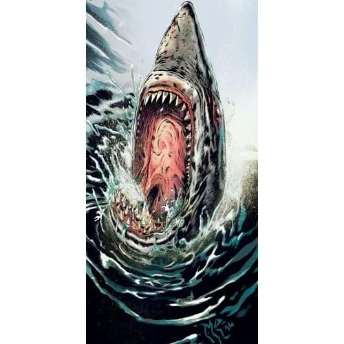 Bath Towel Shark Printing Soft Microfiber Beach Towel Face serviette de plage toalha Gym Sport Travel Towel Custom