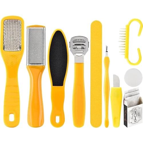 10pcs Professional Foot Care Kit Pedicure Tools Set Stainless Steel Foot Rasp Foot Dead Skin Remover Clean Toenail Care Kit