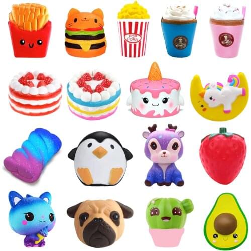New Jumbo Kawaii Popcorn Fries Panda Squishy Cake Deer Milk Squeeze Toys Slow Rising Cream Scented Antistress Child Kid Baby Toy