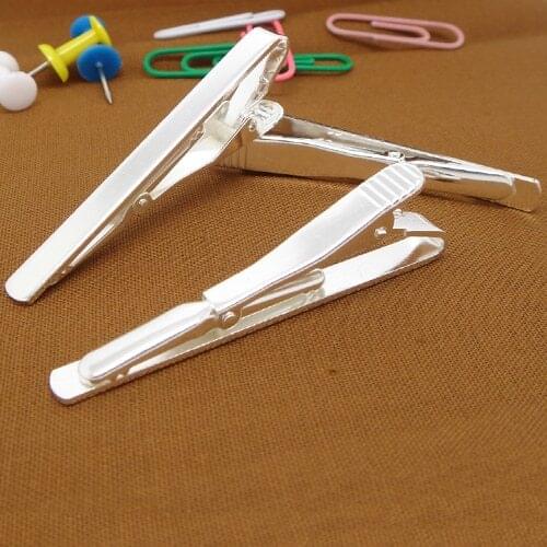New Arrival!!! Fashion Decor Necktie Jewelry 20pcs Silver Plated 55mm Long Tie Clips for DIY Jewelry Making