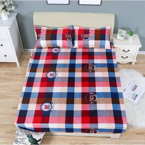Autumn Winter Bedspread Trendy Household Bedding Bedroom Decoration Mattress Protecto Bed 1 Bed Sheet + 2 Pillowcase F0105