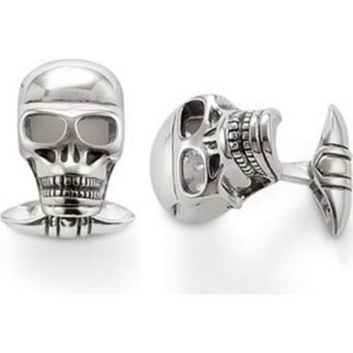 Silver Plated Skulls Cufflinks Fit Shirt, Most Fashion Fashion Accessories Jewelry Bijoux Cuff Links Casual Gift For Women Men