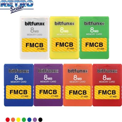 RetroScaler Colorful FMCB Free McBoot v1.966 8MB Memory Card Eight Colors for PS2 Console