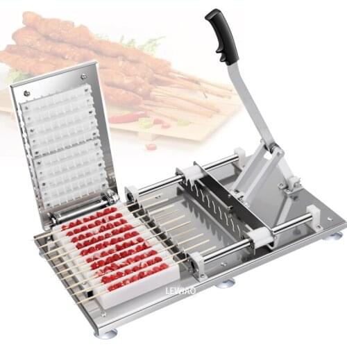 Manual Mutton Kebab Machine Bbq Skewer String Making Machine Desktop Meat Lamb Satay Skewer Machine