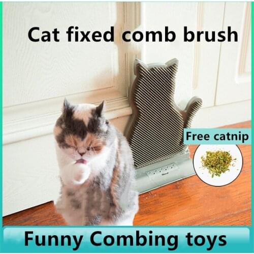 Vertical Fixed Door Sewing Cat Hair Removal Device Hair Removal Itching Massage Brush Cat Cat Itching Brush Toy Pet Supplies