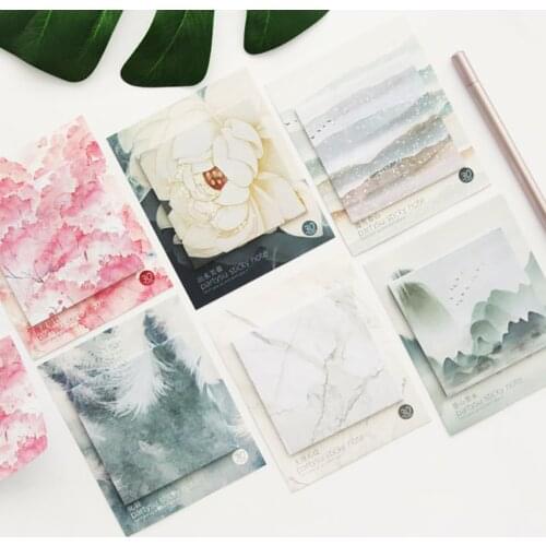 Cute Flamingo Marble Memo Pad Sticky Notes Bookmark Post Students Planner Writting Stickers Stationery Office notes NEW