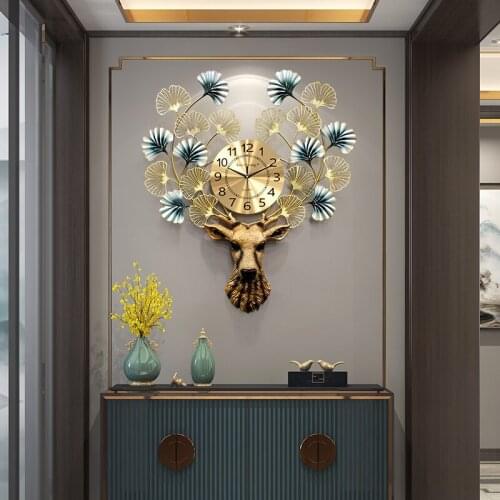 Modern Design Wall Clock Automatic Old Fashion Large Leaf Quartz Watch Wall Retro Roman Creative Reloj Pared Clocks BY50WC