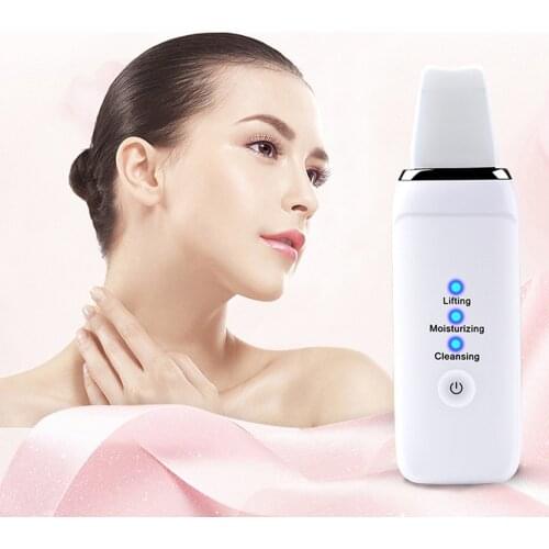 Ultrasonic Skin Scrubber with 3 Modes Face Beauty Lifting Tool Rechargeable