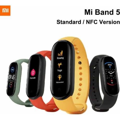Xiaomi Mi Band 5 Smart Bracelet 1.1" Black AMOLED Screen Smart Band Fitness Tracker Bluetooth Sport 5m Waterproof Smart Band