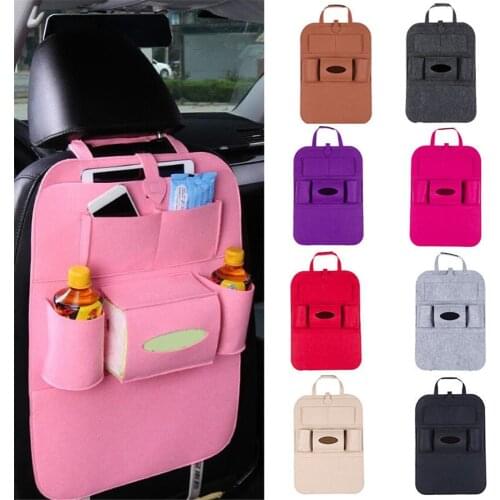 Universal Car Back Seat Fiber Hanging Bag Phone Holder Multifunction Storage Pockets Large Size Case Car Organizer Accessories