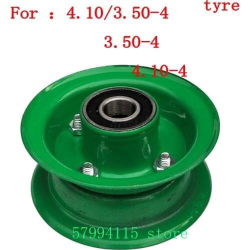 Size 4.10/3.50-4 Thickened Hub 350-4 Hub 6204 Bearing Spokes For Trolley Wheels