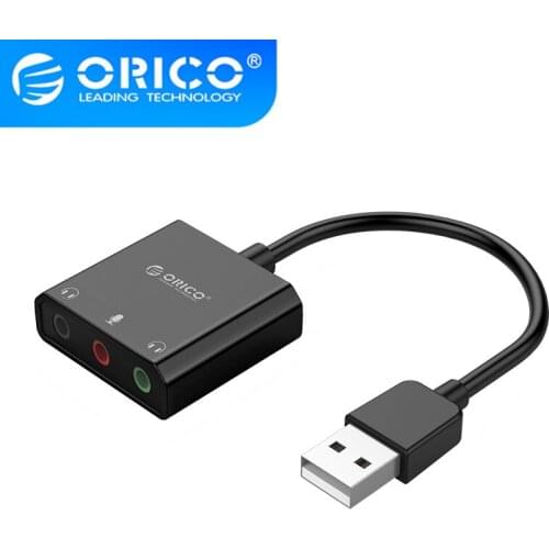 Sound Card USB Audio Interface External 3.5mm Microphone Audio Adapter Soundcard for Laptop Headset USB Sound Card，SKT3
