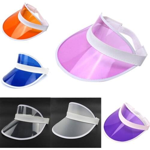Womens Sun Hats Casual Anti Ultraviolet Transparent Hats UV Protection Sun Hats Visor Outdoor Plastic Sunshade Caps Wholesale
