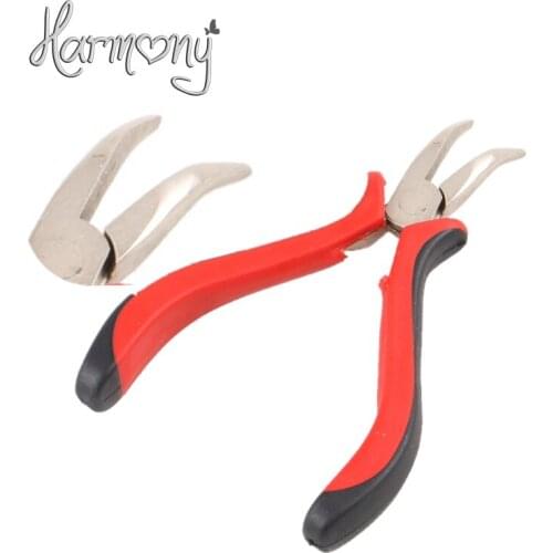 1 piece Elbow tip no teeth Stainless Steel Prebond Hair Remover Hair Pliers/Hair Extension Pliers