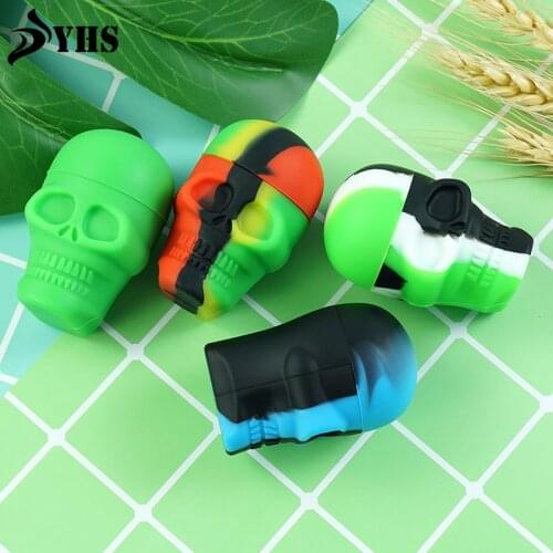 15ml Skull Shape Non-stick Silicone Containers Silicone Storage Jar for Wax Oil Food-grade Silicone Storage Box for Candy