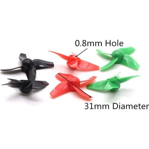 2Pair Four-blade 31mm Propeller CW CCW 0.8mm Hole Pitch Propellers Tinywhoop H36E010Tiny6 Props for RC Drone 615 Coreless Motor
