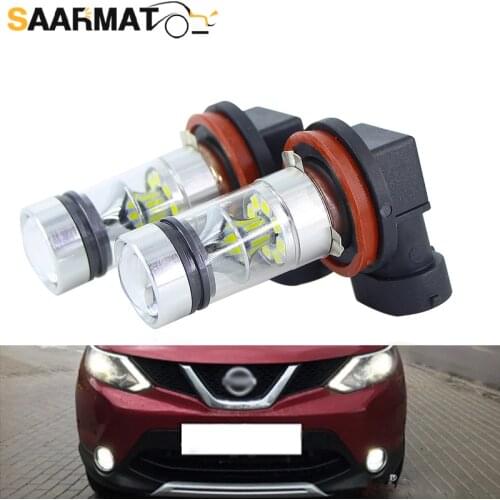 2Pcs Canbus Error Free White Auto LED fog lamp front fog light bulb for Nissan Qashqai J10 J11 (2007-2020)