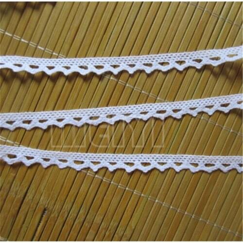 20 Yards Vintage White Cotton Sawtooth Crochet Ribbon Embroidered Lace Trim Fabric Applique DIY Sewing Supplies Craft
