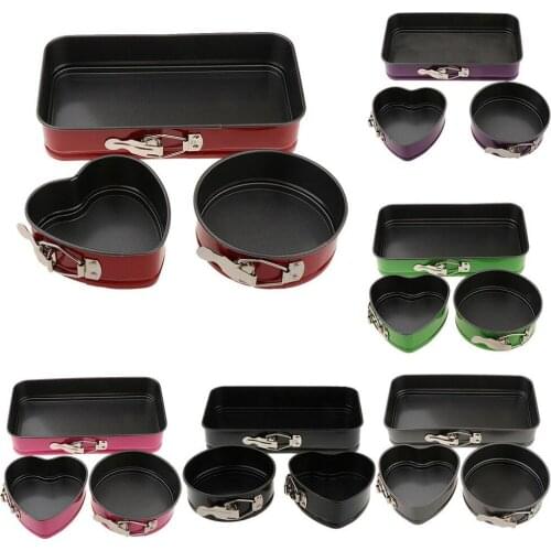 3 Pcs Non Stick Pan Cake Removable Tray Cheesecake Baking Mold Mould Kitchen Tool