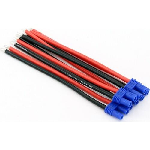 5/20pcs EC2 Style Female Connectors Adapters Cable with 10cm 16awg Silicone Wire for ESC Charger