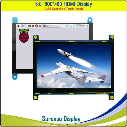 5" 5.0 inch 800*480 Resistive / Capacitive Touch Panel HDMI TFT LCD Module Screen Display Minitor for Raspberry Pi