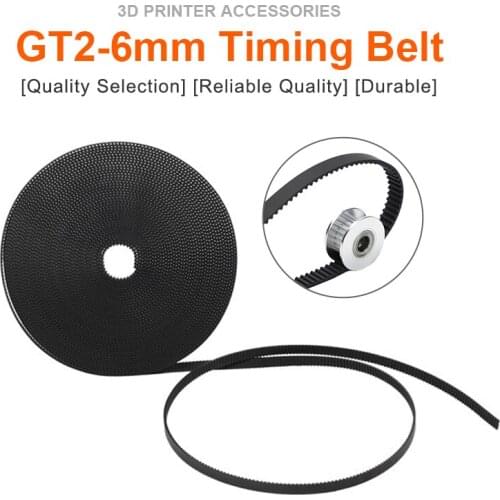 5M GT2-6mm Open Timing Belt PU With Steel Core GT2 Timing Belt Rubber Aramid Fiber For 3D Printer Anti-wear Reinforce Open Belt