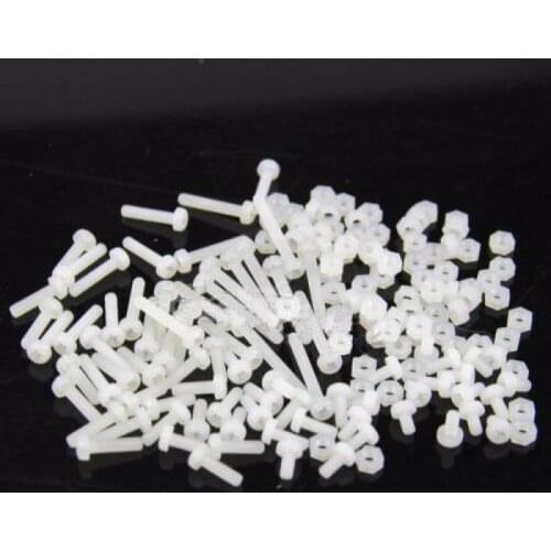 80 Pcs M3 White Nylon Screws AND Nuts Assortment Kit 8 Sizes