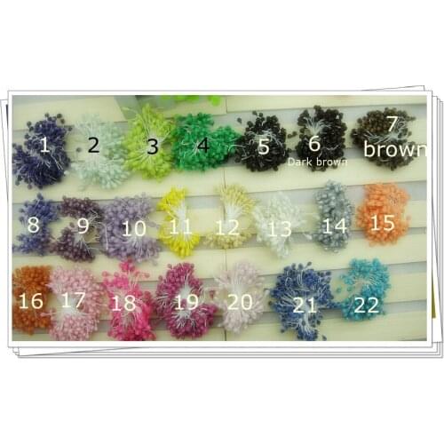 Free shipping Double tips 22 colors glass flower stamen /DIY flower accessories/stocking flower craft 1800 pieces/lot