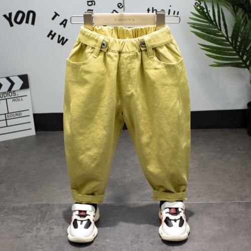 Boy pants kids spring autumn clothes solid children pants for baby boys trousers size 2-6years toddlers biege