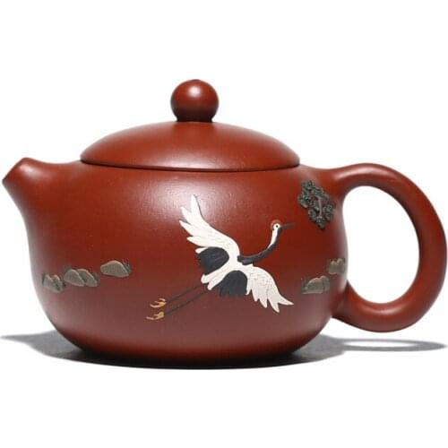 Yixing Purple Clay Teapot, Zisha, Tea Set, Drinking Utensils, Tea Drinking, Handmade, Dahongpao Songhe Yannian Teapot