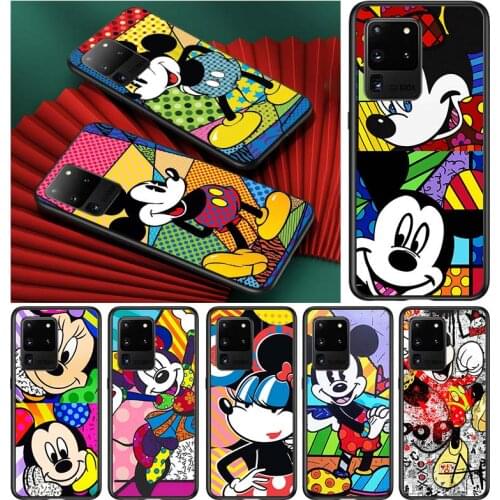 Color Disney Mickey for Samsung S20 FE Ultra Plus A91 A81 A71 A51 A41 A31 A21 A11 A72 A52 A42 A22 Soft Black Phone Case