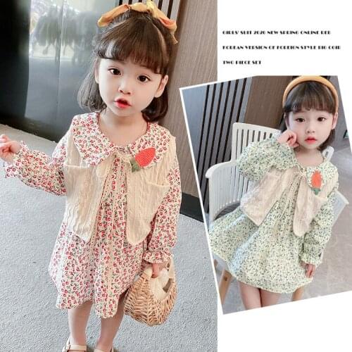 Children Clothing Little Girl Long Sleeve Dress 2021 New Princess Broken Flower Spring Autumn Kids Clothes
