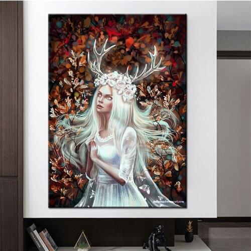 Long Hair Fantasy Elf Woman 5d Diy Diamond Painting Cross Stitch Set Diamond Embroidery Beaded Mosaic Home Decoration A2206