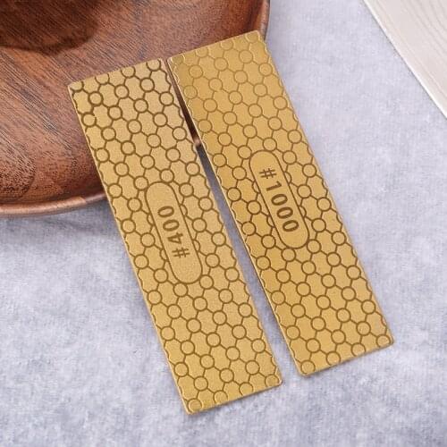 Double-sided diamond sharpening stone outdoor knife sharpener grinding tools Honeycomb Titanium-plated whetstone