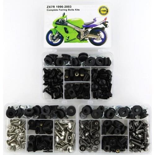 Fit For Kawasaki ZX7R 1996 1997 1998 1999 2000 2001 2002 2003 Complete Full Fairing Bolts Kit Cowling Side Cover Screws Clip Nut