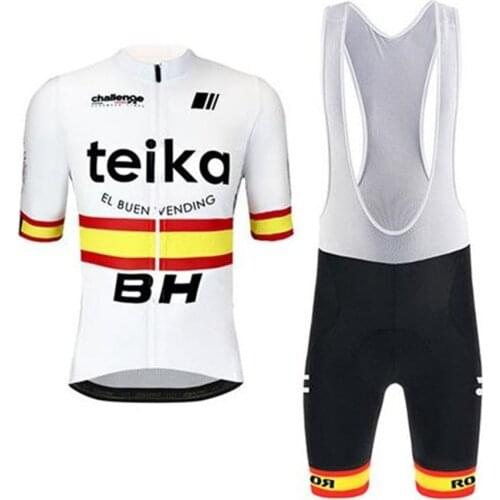 2021 Teika BH Cycling Jersey Set Men Short Sleeve Summer Bicycle Clothing Bib Shorts Ropa De Completini Ciclismo Maillot Hombre