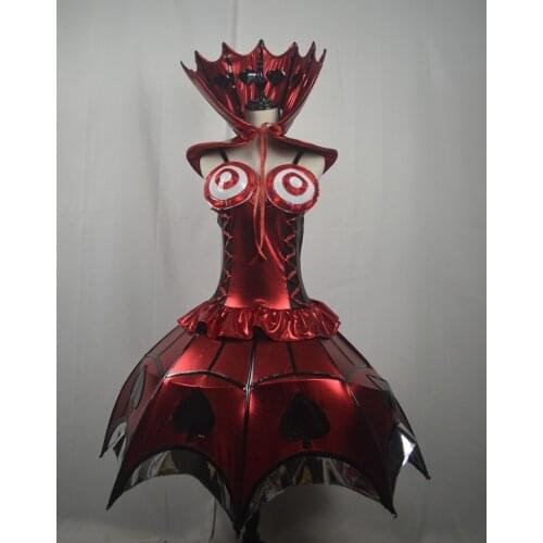 Nightclub Bar Performance Costume Sexy Spades Poker dress halloween cosplay party girl singer stage show